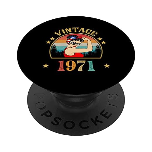 Regalo de cumpleaños 52 años para mujeres retro vintage 1971 PopSockets PopGrip Intercambiable