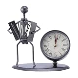 Reloj despertador de metal: ideal para de oficina, estudiantes, , etc. adecuado para habitaciones, cafeterías, salones, etc. reloj de mesa vintage