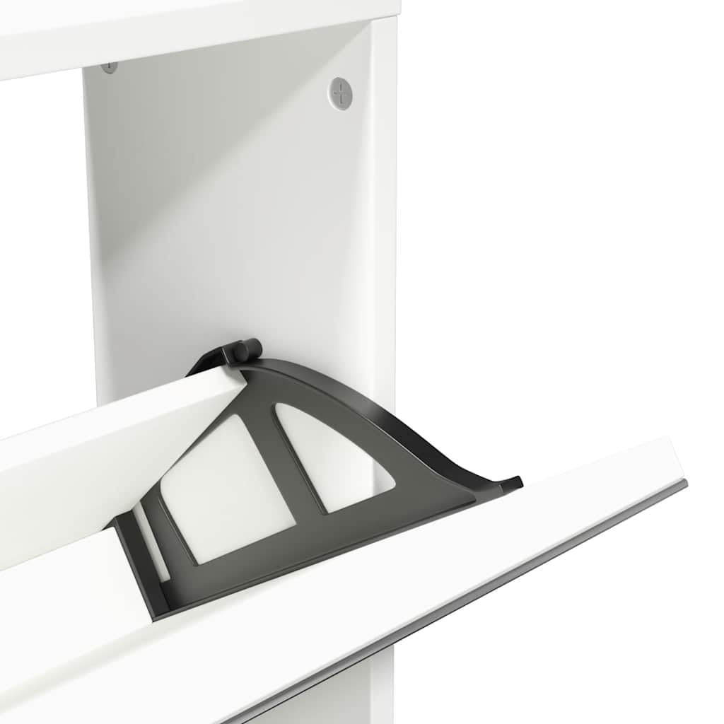 vidaXL Mueble Zapatero 5 Cajones con Espejo Organizador Mobiliario Salón Dormitorio Sala de Estar Almacenamiento 63x17x169,5cm Blanco