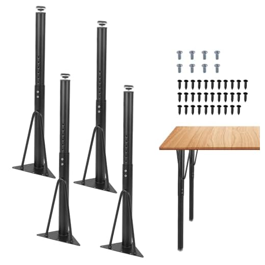 LZLUCKCOME Adjustable Metal Table Legs