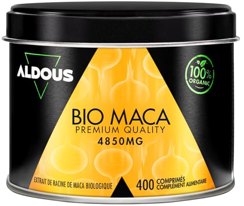 Extrait de Maca Bio - Dose 4850mg - Ginseng péruvienne pure - 400 Comprimés