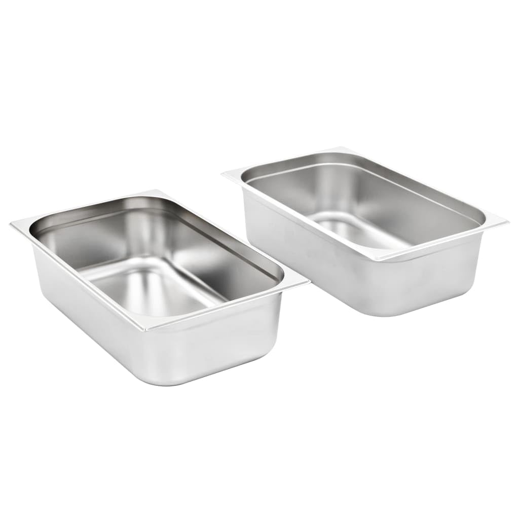 Pojemnik gastronomiczny 2 szt. GN 1/1 150 mm stal szlachetna 530 x 325 x 150 mm pojemność 21 l można układać w stos, do bufetu, cateringu, stołówki, gastronomii, lady utrzymującej ciepło