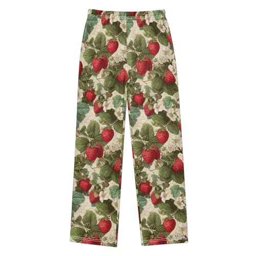Vdsrup Strawberry Leaves Pajama Pants Pajama Bottoms Soft Sleep Pjs Lounge Pants S2
