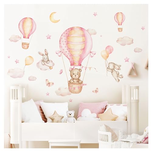 Sticker mural animaux ballon montgolfière Graz Design DL5019-03