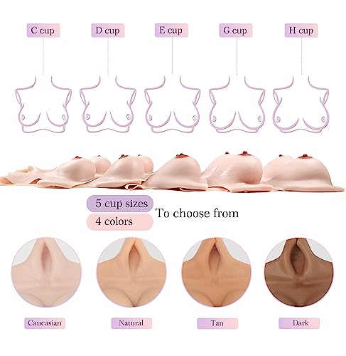 Silicone Breast Forms East West Shape Fake Boobs Breastplate for Crossdresser Transgender Cosplay Drag Queen Wide-Set4