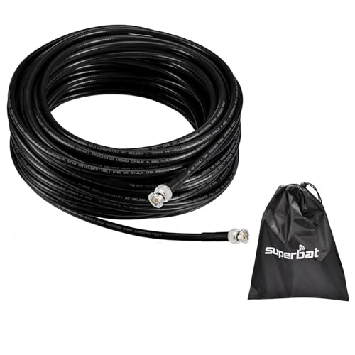 Câble SDI 3G/6G de 22,9 m Superbat Belden 1694A noir avec connecteurs BNC 75 Ohm pour moniteur HD