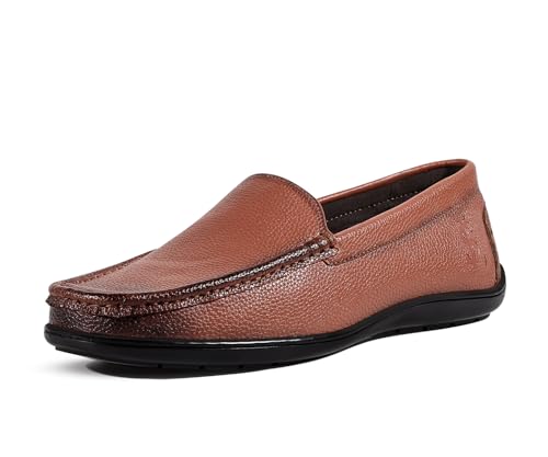 Image of LOUIS STITCH Men's Slip-On Loafers | Ultra Lightweight Slip-On Solid Formal Shoes for Men | Loafers with All-Day Comfort | LSFLPDMPU