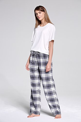CYZ Women's 100% Cotton Super Soft Flannel Plaid Pajama/Lounge Pants3