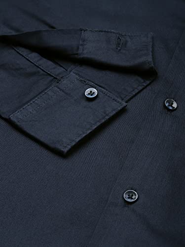 Image of The Indian Garage Co Men Regular Fit Solid Full Sleeves Spread Collar Formal Shirt
