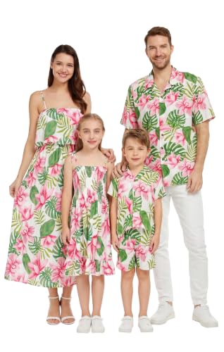 Image of Hawaii Hangover Family Matching Hawaiian Clothes, Lotus & Orchid | Family matching Hawaiian outfits, Lotus & Orchid, lightweight rayon, machine washable, tropical floral print, luaus, cruises