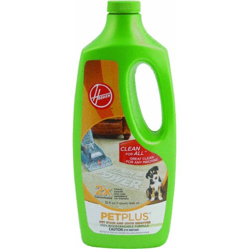 Hoover Pet Stain and Odor Remover Solution, 32 oz., Cotton Breeze Scent, Pet Plus Formula, Concentrated Enzyme Enhanced Detergent Solution, Pair with Spot or Full Carpet Cleaner Machine