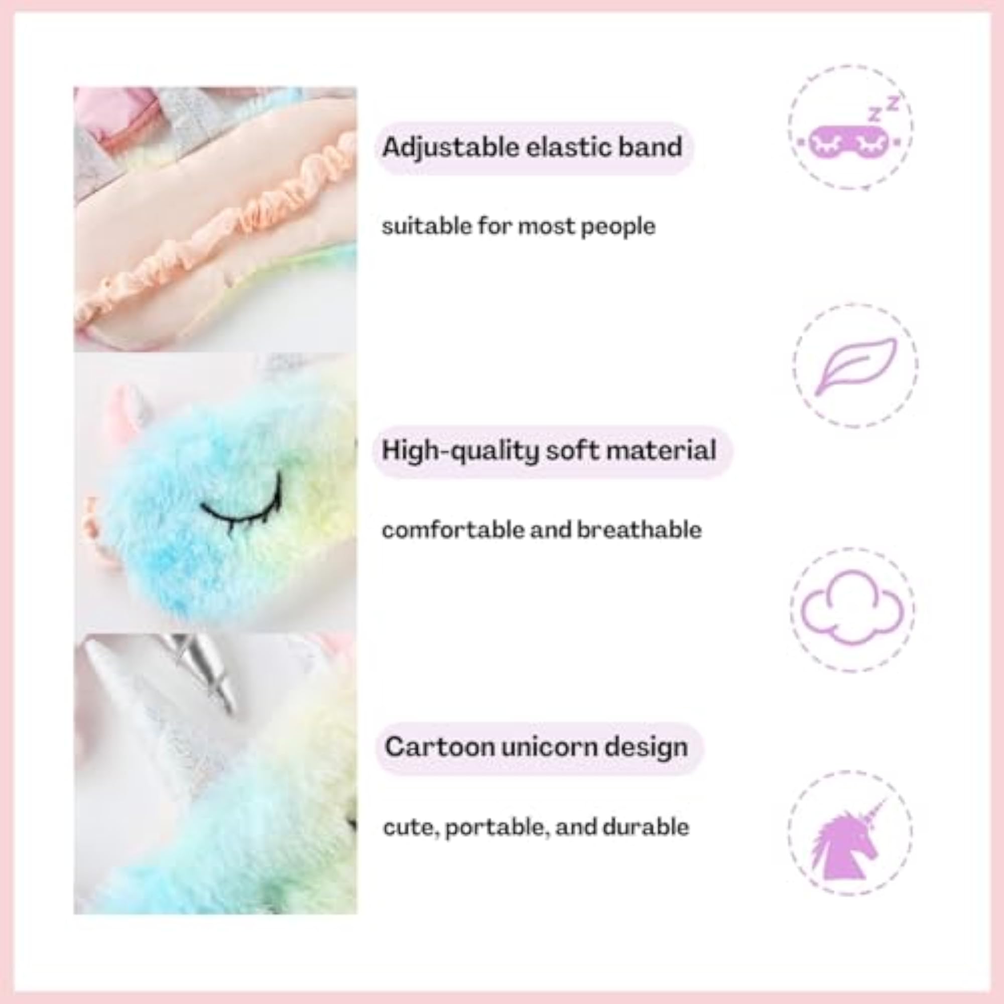 Plush Eye Mask for Sleeping, Soft Sleep Mask for Girls