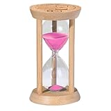 30 Minute Wooden Sand Timers,Large Bamboo Pink Sand Hourglass for Productivity, Meditation & Decor, 30 Min Reloj De Arena Sand Watch for Kitchen, Office, Game, Classroom