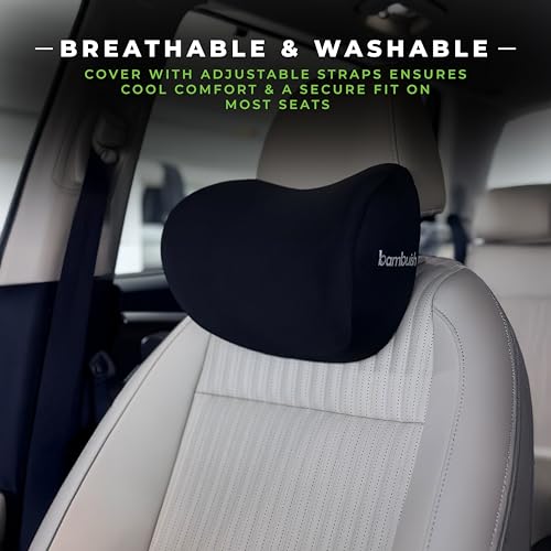 Image of Neck Rest & Lumbar Seat Cushion Combo Memory Foam Car Seat Back Support, Orthopedic Lumbar Back Rest for Back Pain Relief, Office Chair & CarBack Support Support Pillow