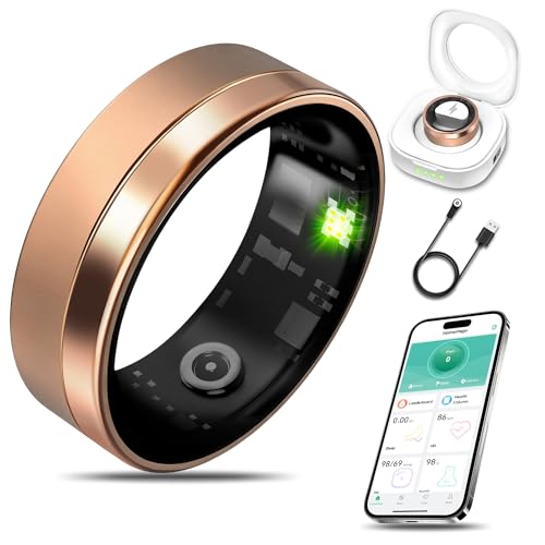 Image of Smart Health Ring Fitness Tracker for Men Women, Sleep, Stress & Activity Monitoring, IP68 Waterproof, Long Lasting Battery, No Subscription Fees, Compatible with iOS & Android, New Rose Gold 7