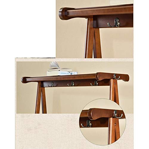 Perchero para colgar ropa de madera con estante inferior organizador MU 3