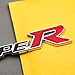 3D Chrome Metal Front Hood Type-R Grille Logo Car Emblem Racing Coupe SUV Sport Turbo Grille Auto Badge (Silver&Black&Red)