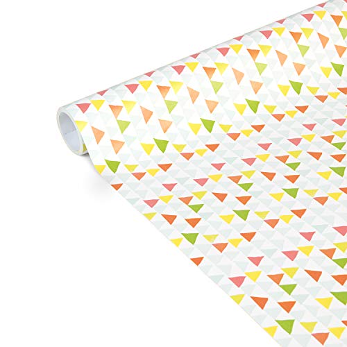 Clairefontaine 223860C - Un rouleau de papier cadeau Excellia Tiny Rolls 5m x 35 cm (spécial petite largeur) 80g, Triangles