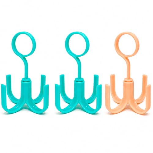 Image of Heda Multi-Function 360 Rotatable 4-Claw Hook Hangers | Space Saving Closet Organizer for Clothes, Bags & Accessories | Multicolor (3)