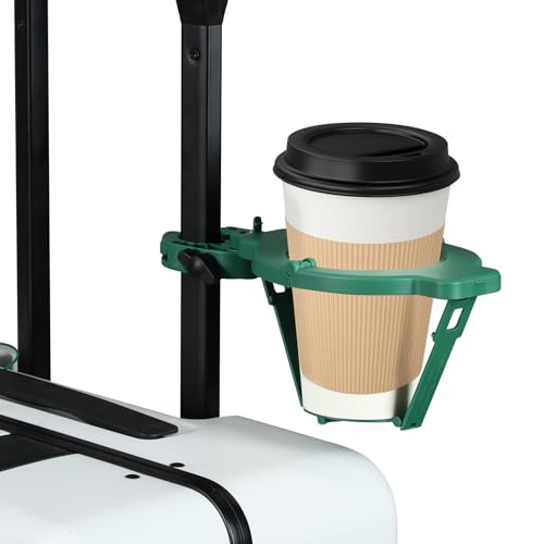 Image of Luggage Cup Holder Perfect for Starbucks Coffee Cups, Fits All 4-Wheeled Suitcases and Made of ABS Material for Easy Cleaning, Great Travel Essentials for Flying and Travel Accessory Gifts - Green