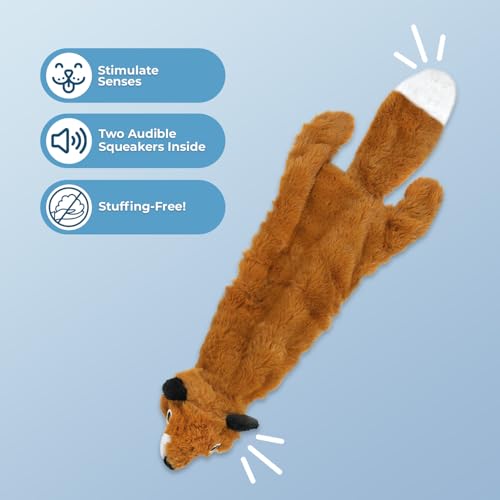 Image of Best Pet Supplies 2-in-1 Fun Skin Stuffless Dog Squeaky Toy Fox & Raccoon, Medium