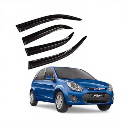Image of Unbreakable Car Window Door Visor | Car Rain Wind Door Visor | Window Wind Deflector for Ford figo (Set of 4)