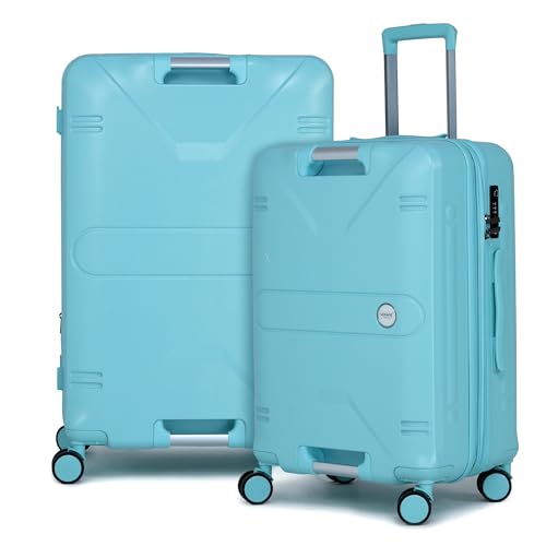 Image of Verage Luxe Romero Set of 2 (M+L) Polycarbonate Hard Shell Luggage with TSA Lock, Lightweight Trolley Suitcase with Double Spinner Wheels, 5-Year International Warranty (24 /28,Turquoise)