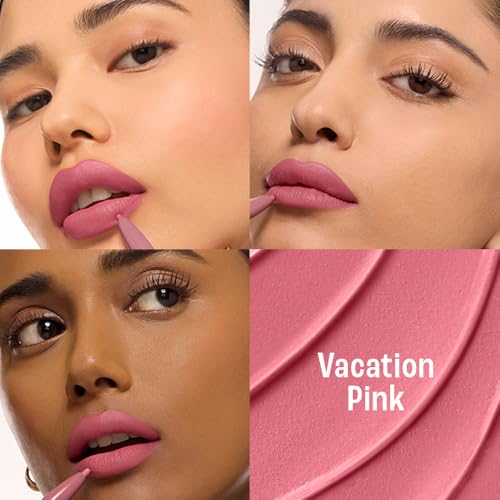 Image of Lakme 9to5 Hya Beach Edit, Lipstick + Liner Duo, Vacay Pink, Infused with Hyaluronic Acid, Vitamin E, Jojoba Oil, Comfortable Matte Finish, SPF Powered, Hydrating Lipstick, 2+0.2 g