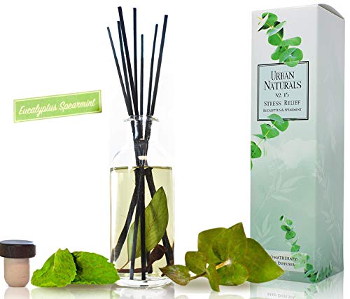 Urban Naturals Eucalyptus Spearmint Stress Relief Aromatherapy Diffuser Gift Set | Fragrance Your Space | Fresh Scented Room Freshener + Home Decor | Home Gift Idea. Vegan. #TOP1