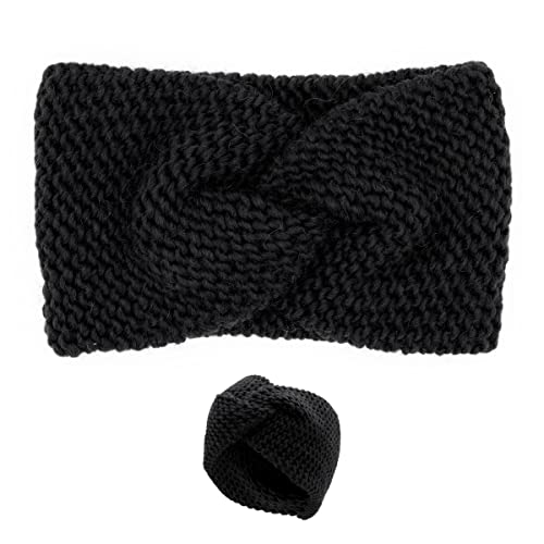 Colours-Beauty-Bandeau-de-cheveux-pour-femme-en-laine-Made-in-Italy-Noir-Cache-oreilles-pour-femme-dhiver-Protege-oreilles-femme-tricote-Serre-tete-pour-cheveux-Bande-Elastique-Cheveux