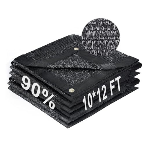 Toldo de sombra LOVE STORY con 90% de ocultación y malla transpirable negra de 10x12 pies 2