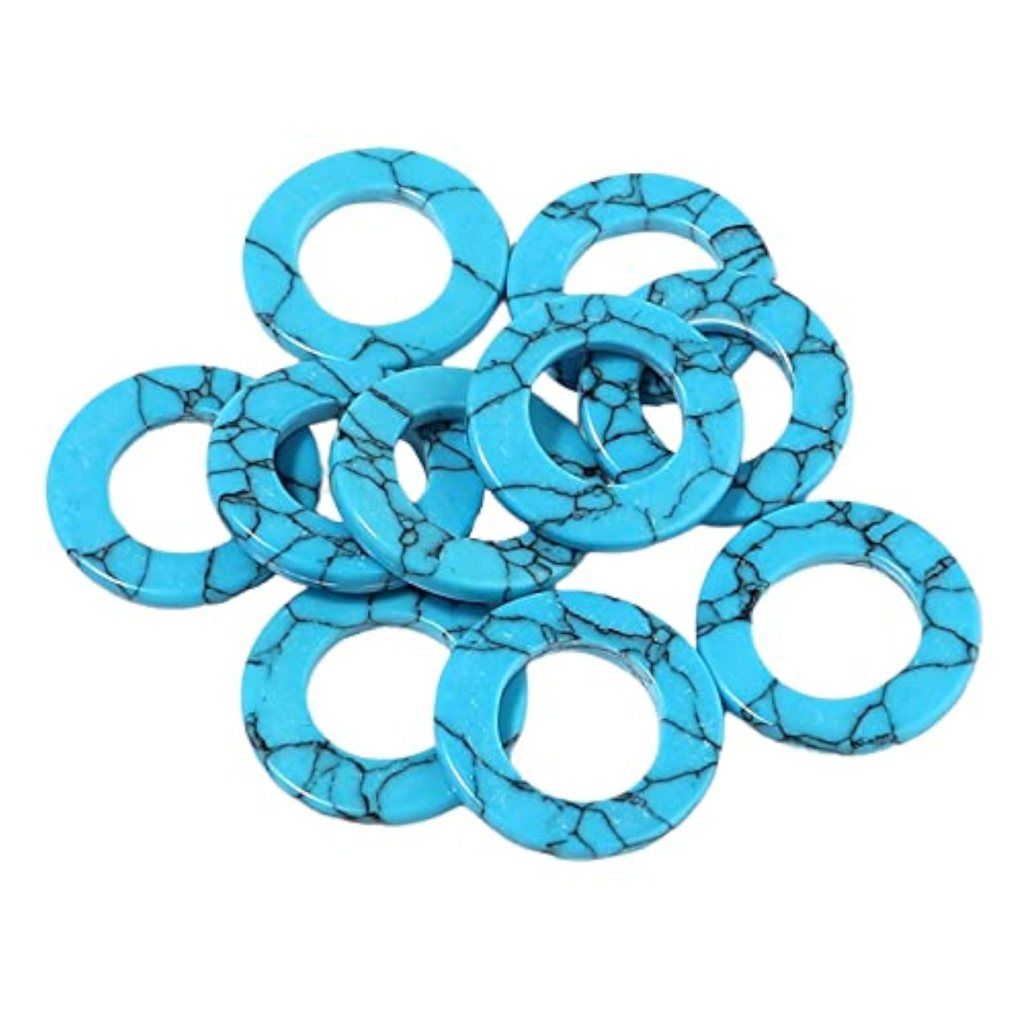 510 Pieces Round Loose Beads Synthetic Turquoise Stone for Crafts
