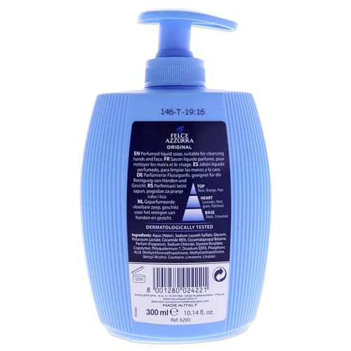 Felce Azzurra Flüssigseife Classico - Seifenspender mit traditionellen klassischen Duft von Azzurra - 1er Pack (1 x 300 ml)