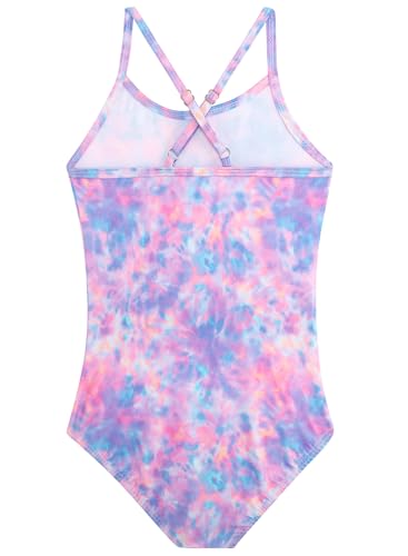 Image of Girls Swimsuit One Piece Bathing Suit with Adjustable Straps Cute Little Kids Swimming Suits Beach Swimwear 4T-12