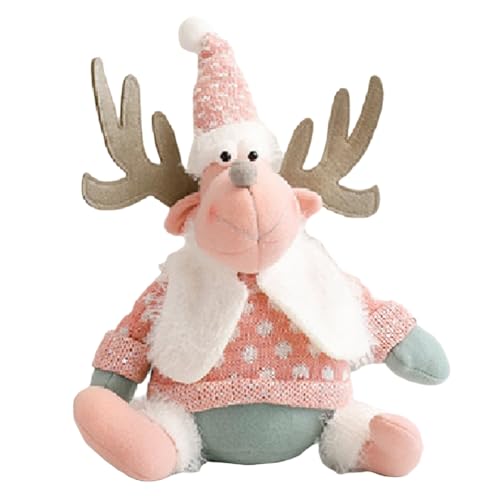 Poupée de Noël sans visage rose pour décoration de table festive et cocooning