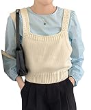 [Amulet] ニットビスチェ レディース トップス 秋服 冬服 無地 10代 20代 30代 韓国ファッショ ン韓国 ショート丈 単品 シンプル 可愛い レイヤードスタイルvl-6013-wh-f