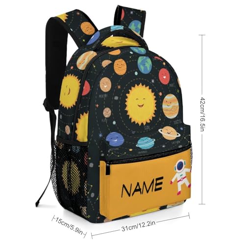 Custom Galaxy Planet Sun Astronaut Kid Backpack Personalized Kid's Name Text Children School Bag Customized Bookbag Backpack for Boys Girls Student2