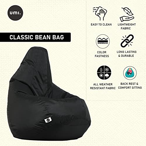 Image of Amazon Brand - Umi. Classic All Weather /Outdoor Bean Bag Cover (Without Beans) Black, Size- XXXL