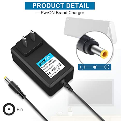 Pwron Ac To Dc Adapter Compatible With Sony Srsx5 Srsx5/Wht Srsx5/Red Srsx5/Blk Srsbtx300 Srsbtx300/Wht Srsbtx300/Blk Srs-Btx300 Ac-S125V25A Portable Nfc Bluetooth Wireless Speaker System #TOP1