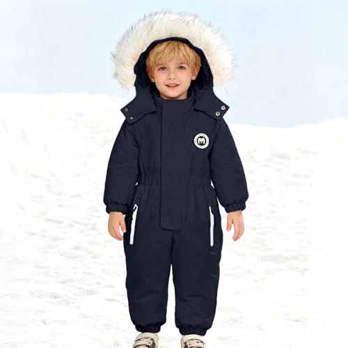 Combinaison de neige bébé unisexe avec capuche rembourrée pour hiver