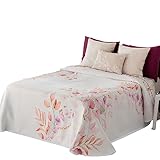 Lanovenanube Colcha Capa Fina Laina Cama 150 cm (250x265cm), Color Teja, cubrecama para Primavera-Verano, de Tacto Muy Suave, cómoda y Ligera. Los Cojines se Venden por Separado.