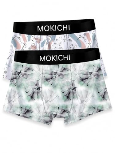 Image of Men's Printed Trunks, Pack of 2 | Abstract Geometric Design | Stretchable Elastic Waistband | Comfortable Regular Fit Underwear