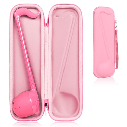 Carrying Case Compatible for Otamatone Japanese Electronic Musical Instrument, Portable Synthesizer Designed for Otamatone Music Toy Storage Bag with Hand Strap, Pink,Case Only