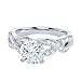 THELANDA Genuine Moissanite Sterling Silver 1CT Round Brilliant Cut Twisted Infinity Split Shank Promise Ring Engagement Ring For Women (7.5)