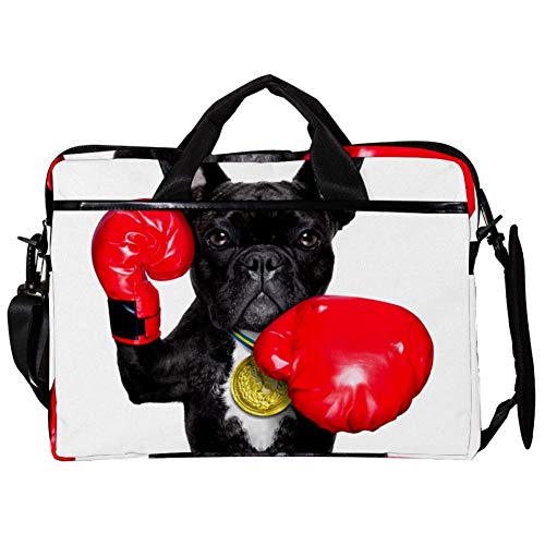 Bolso bandolera para portátil de 14 a 15 pulgadas con estampado de perros negros