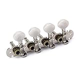 TENDYCOCO 2個ギター用チューニングペグ 配置 ラウンドボタン型 メタル製マシンヘッド エレキギター交換用 銀色