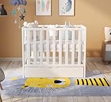 Love For Sleep Space Saving Cot 100x50cm with Drawer and FREE Deluxe Quilted Aloe Vera Mattress (White)