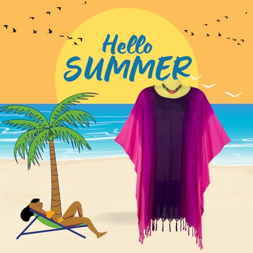 Kraft4Life| Women Summer Beach Cover up Oversize Caftan Tunic Casual Top Blouse Short Kaftan Beach Dress poncho2