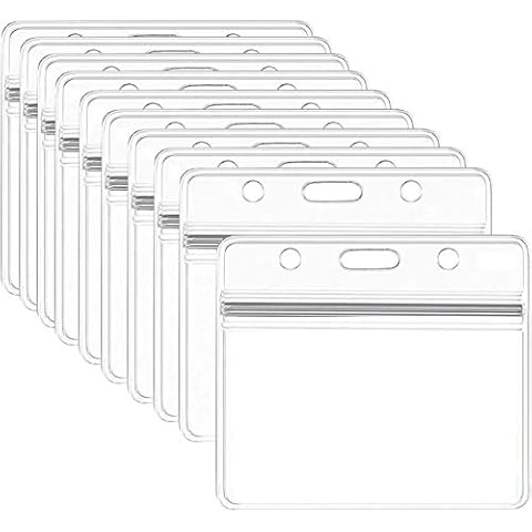 nuoshen Waterproof Plastic Badge Holders - 10 Pack Cover