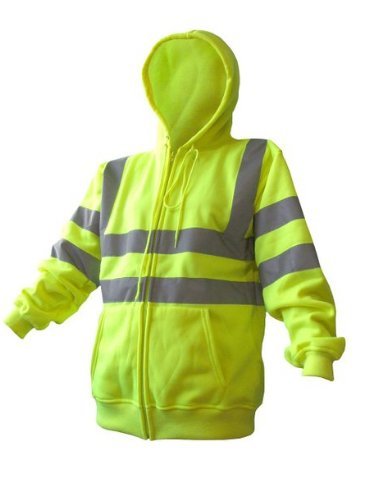 High Visibility Workwear Full Zip Hoodie Sizes S- 5XL Yellow Orange Hi Vis Viz Reflective Workwear Outdoor Seen Safety Clothing